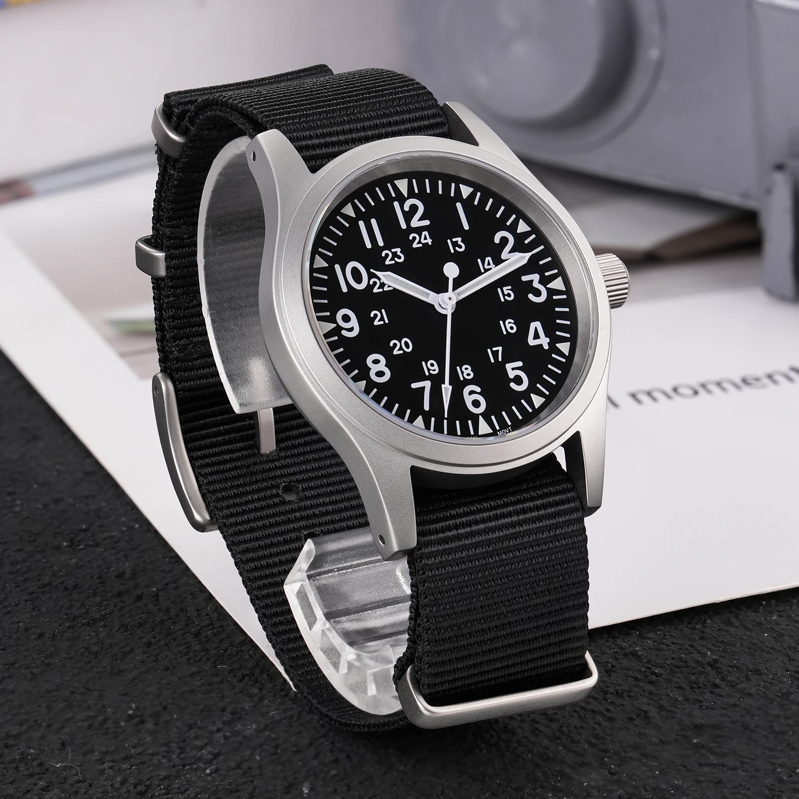 Militado ML05B Vintage Watch Miyota 2035 Movement Domed Sapphire Crystal With High Clear AR Coating Luminous 38mm Watches
