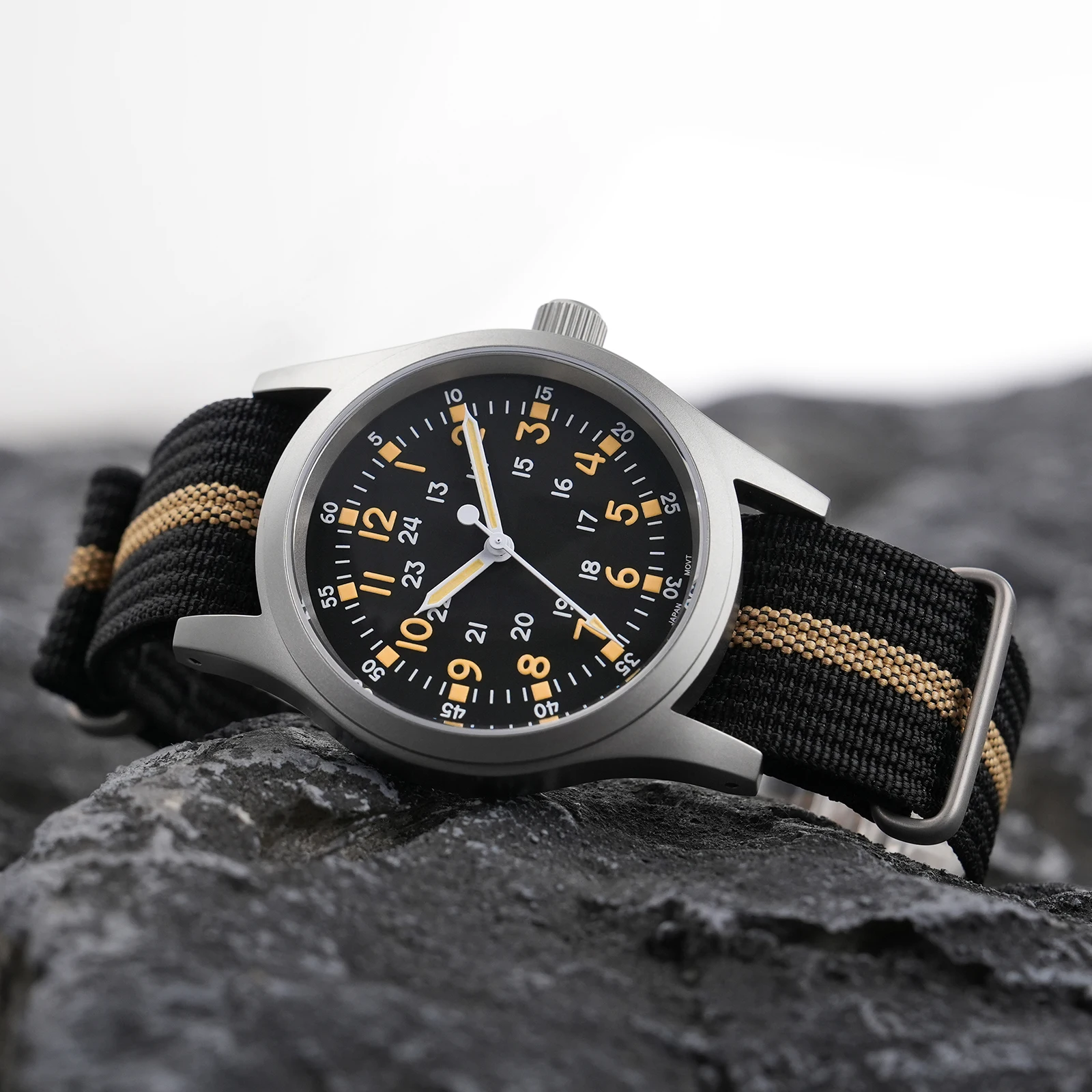 Militado ML05B Vintage Watch Miyota 2035 Movement Domed Sapphire Crystal With High Clear AR Coating Luminous 38mm Watches