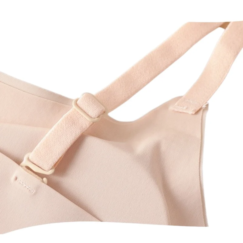 2Pcs/Set Ice Silk Seamless Bra Women Wave Hem Comfort Bralette Everyday Underwear Removable Pads Bra Top Sexy Lingerie S-XXL