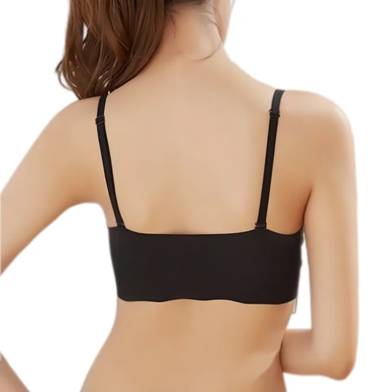 2Pcs/Set Ice Silk Seamless Bra Women Wave Hem Comfort Bralette Everyday Underwear Removable Pads Bra Top Sexy Lingerie S-XXL