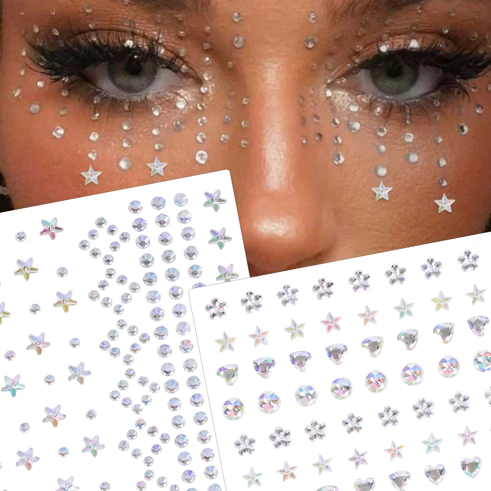 Stickers On The Face Rhinestone DIY Eyes Face Self Adhesive Temporary Tattoo For Makeup Party Festival Face Jewels Diamonds Gems