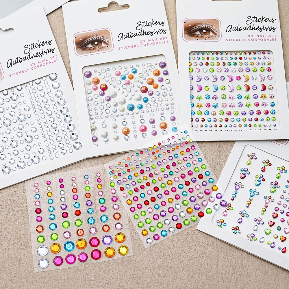 Stickers On The Face Rhinestone DIY Eyes Face Self Adhesive Temporary Tattoo For Makeup Party Festival Face Jewels Diamonds Gems