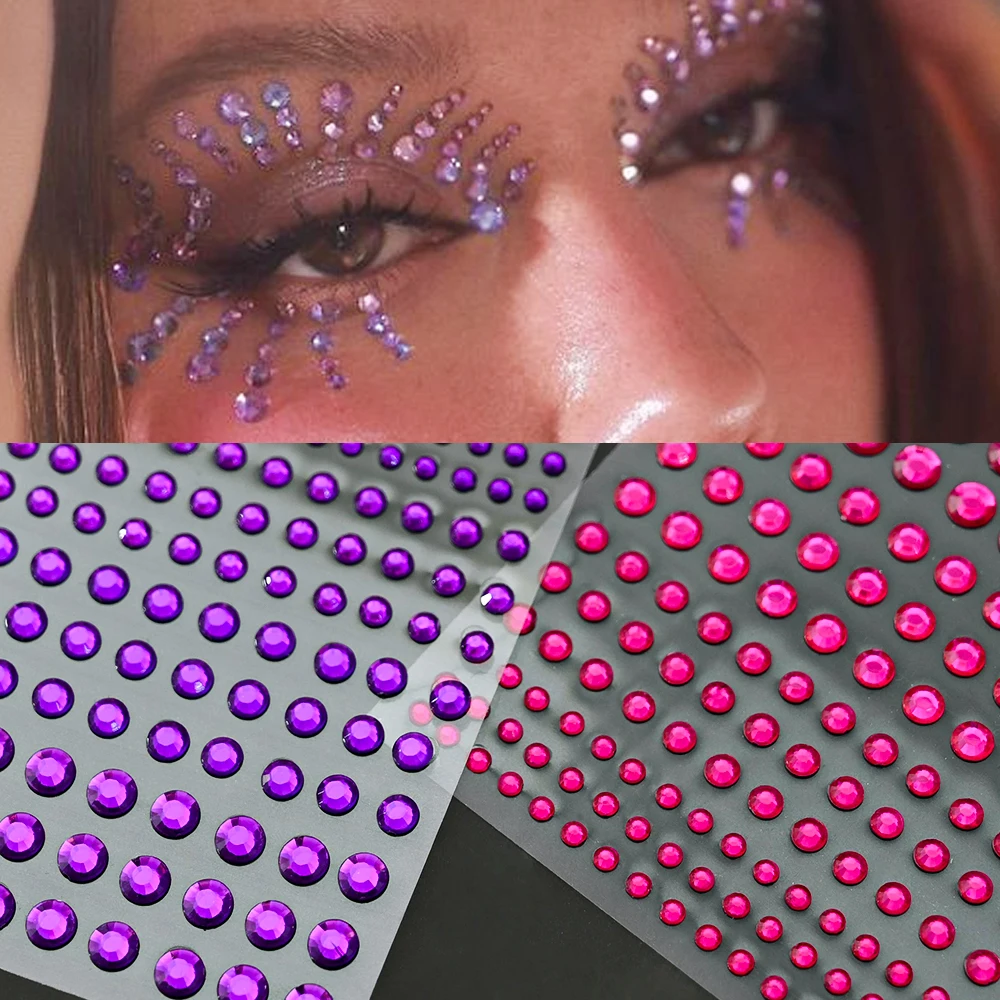 Stickers On The Face Rhinestone DIY Eyes Face Self Adhesive Temporary Tattoo For Makeup Party Festival Face Jewels Diamonds Gems