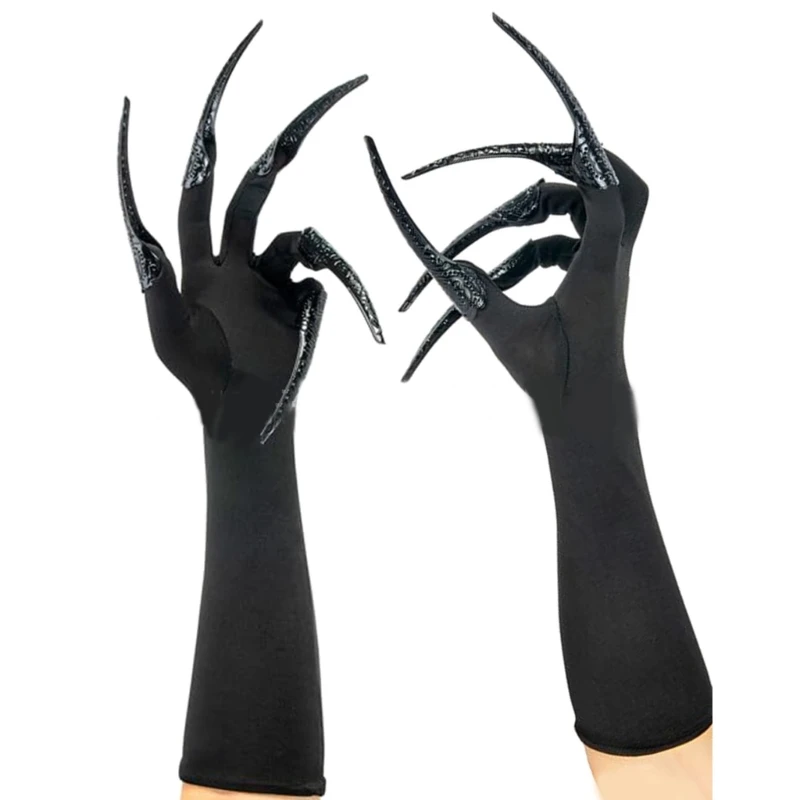 Scary Long Nails Gloves Cosplay Party Costume Accessories Halloween Party Gloves Roleplay Finger Nails Gloves F3MD