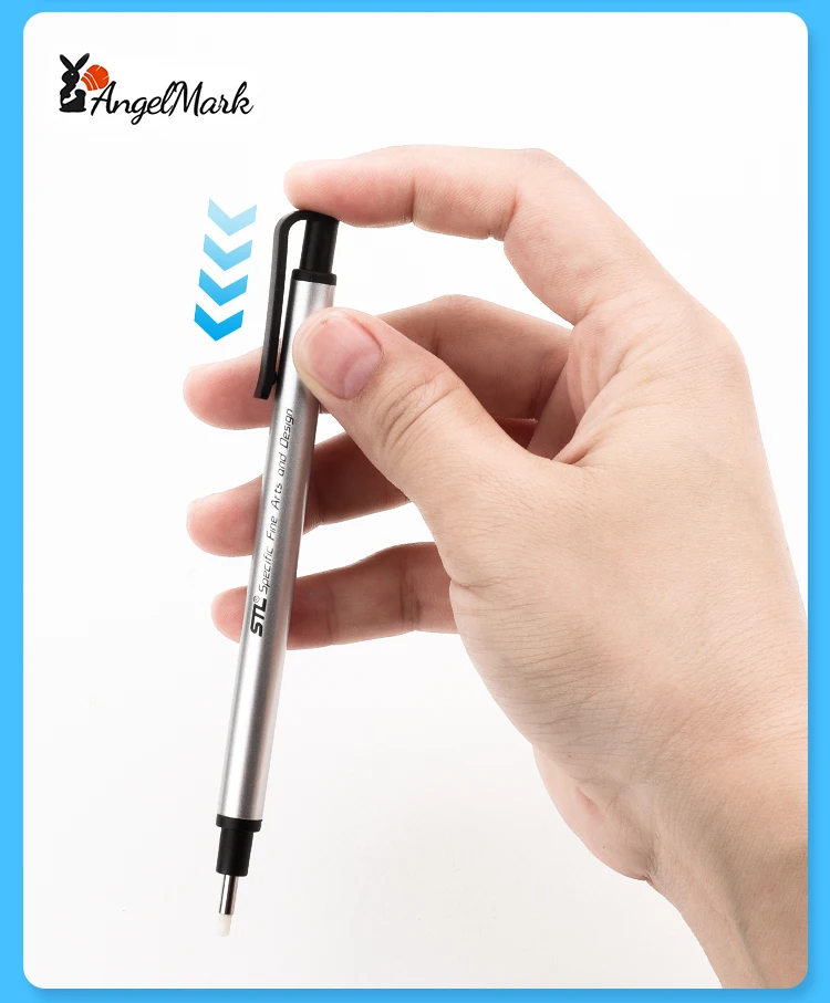 AngelMark Eraser Retractable Automatic Pencil Rubber High Precision Pencil Eraser Correction Tools School Office Stationery