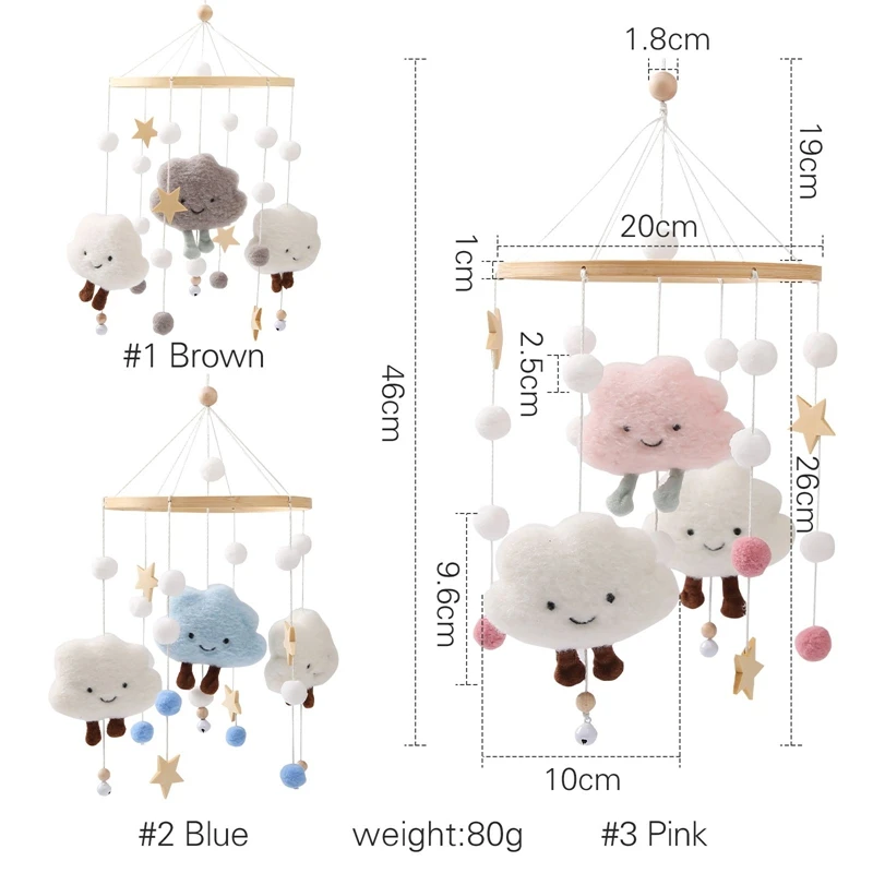 Let's Make Baby Rattle Toy 0-12 Months Wooden Mobile Newborn Music Box Bed Bell Hanging Toys Holder Bracket Infant Crib Toy Gift