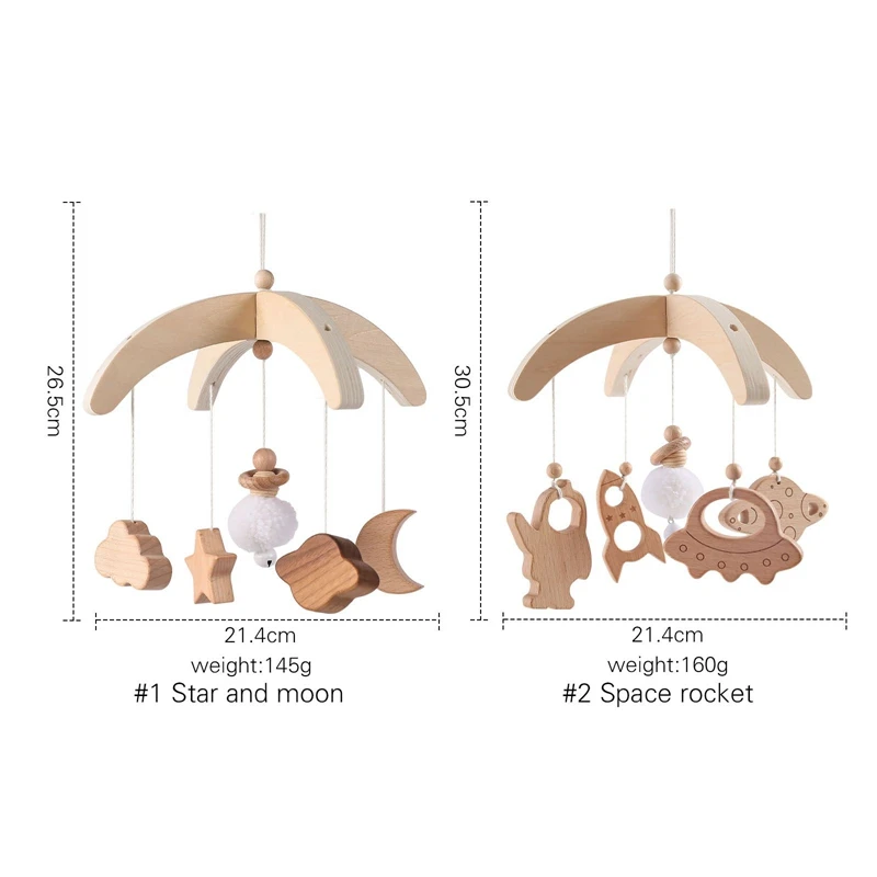 Let's Make Baby Rattle Toy 0-12 Months Wooden Mobile Newborn Music Box Bed Bell Hanging Toys Holder Bracket Infant Crib Toy Gift