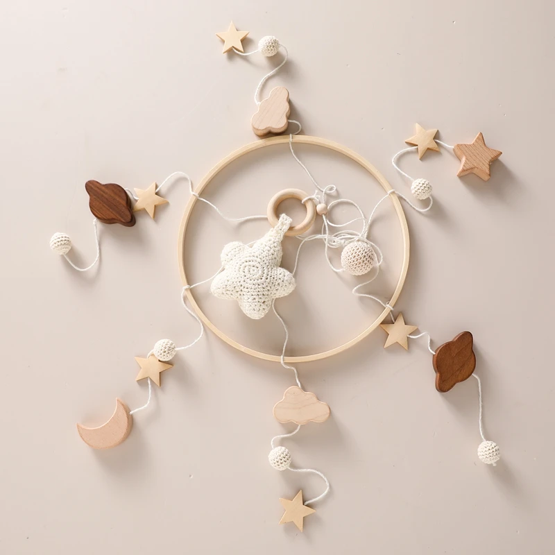 Let's Make Baby Rattle Toy 0-12 Months Wooden Mobile Newborn Music Box Bed Bell Hanging Toys Holder Bracket Infant Crib Toy Gift
