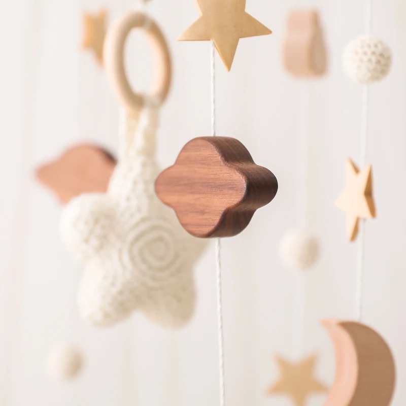 Let's Make Baby Rattle Toy 0-12 Months Wooden Mobile Newborn Music Box Bed Bell Hanging Toys Holder Bracket Infant Crib Toy Gift