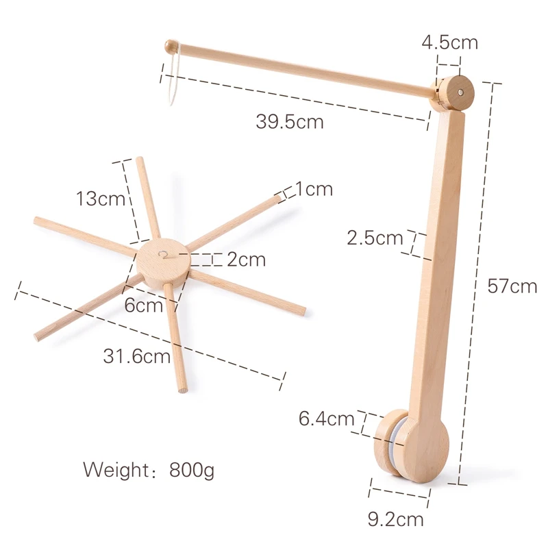 Let's Make Baby Rattle Toy 0-12 Months Wooden Mobile Newborn Music Box Bed Bell Hanging Toys Holder Bracket Infant Crib Toy Gift