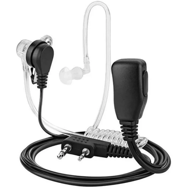 2‑Pin PTT Air Acoustic Tube Earpiece Headset Mic For Baofeng UV‑5R UV‑82 BF‑888S, Two‑Way Walkie‑Talkie Radio Replacement Access