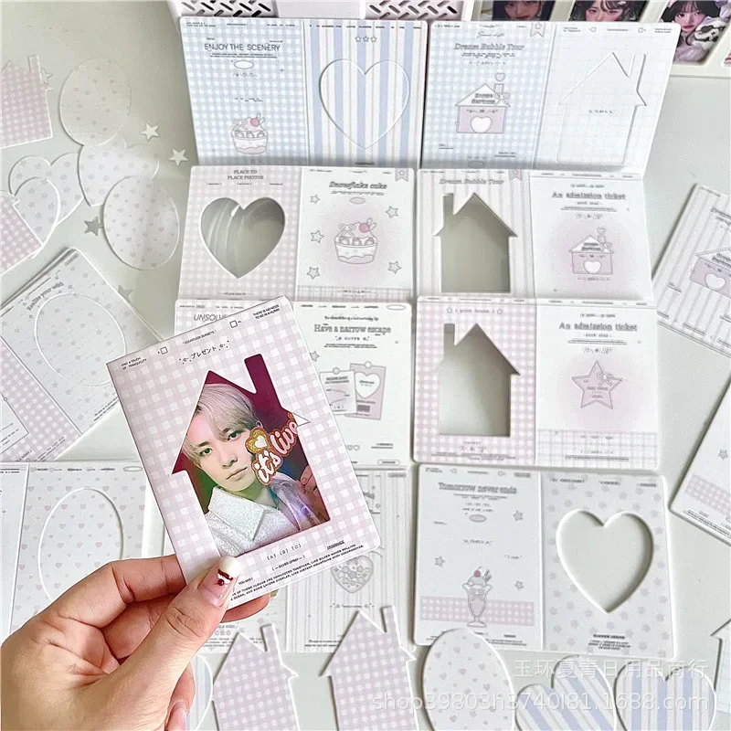 30Pcs/set Sweet Korean Fashion Kpop Photocard Holder Pink Star House Series Photocard Package Cardboard Cute Student Supplies
