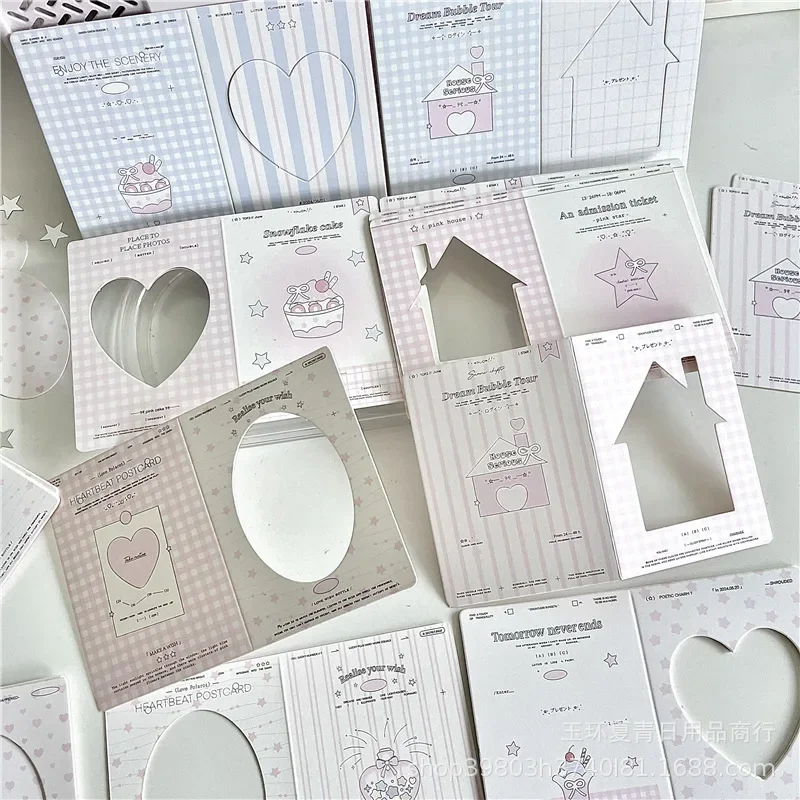 30Pcs/set Sweet Korean Fashion Kpop Photocard Holder Pink Star House Series Photocard Package Cardboard Cute Student Supplies