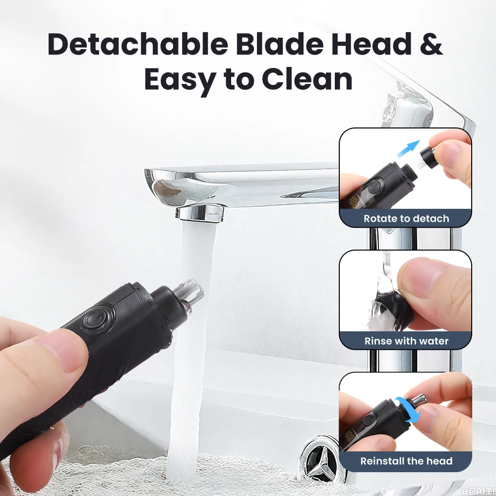 Mini Washable Electric Razor Travel Razor Type-c Charging Capsule Shaver Nose Hair Trimming Double Ring Knife Net