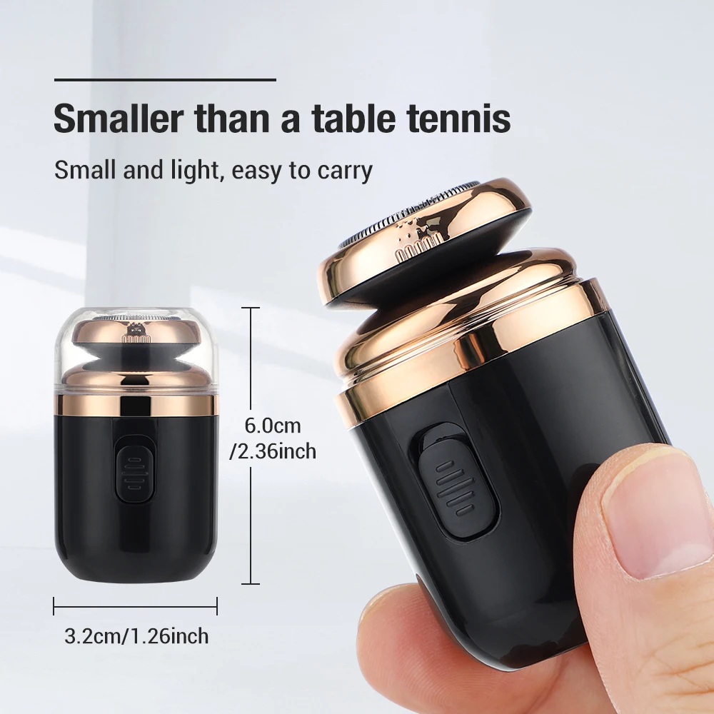 Mini Washable Electric Razor Travel Razor Type-c Charging Capsule Shaver Nose Hair Trimming Double Ring Knife Net