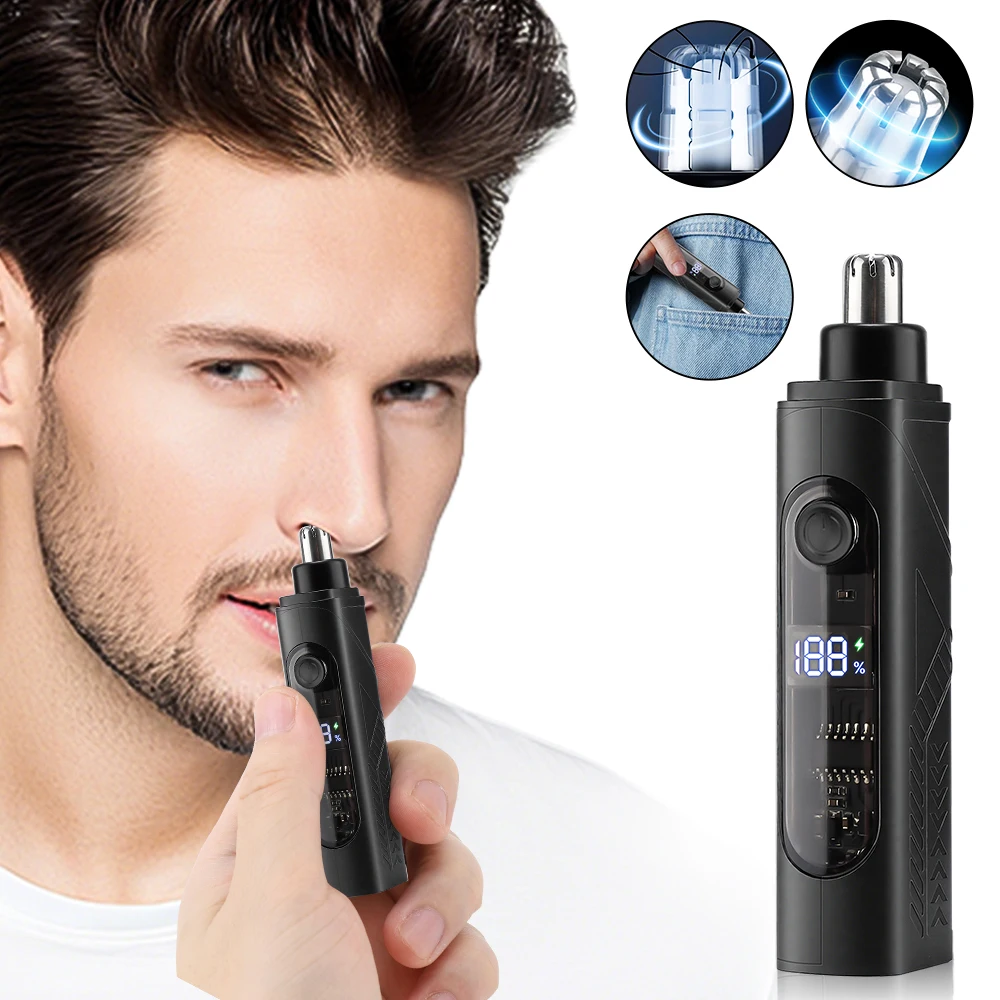 Mini Washable Electric Razor Travel Razor Type-c Charging Capsule Shaver Nose Hair Trimming Double Ring Knife Net