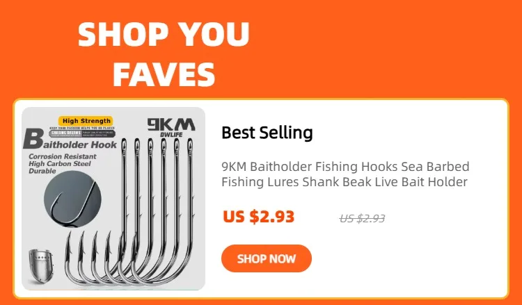 9KM Aberdeen Hooks Long Shank Fishing Hooks for Live Bait Lightweight Wire Worm Hook for Crappie Panfish Freshwater Fishing