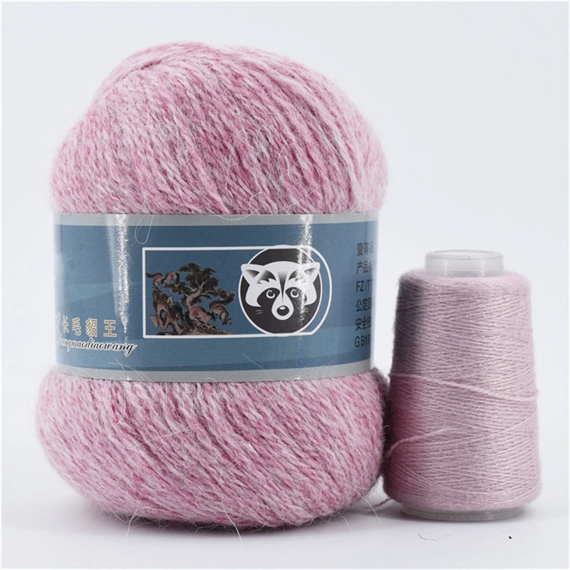 Fur Mink Yarn for Knitting 2-Ply Worsted Fluffy Yarn for Crocheting Needlework 1 Skein 340 M 50+20g