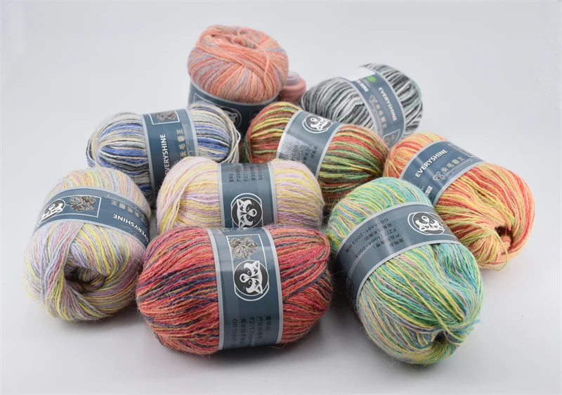 Fur Mink Yarn for Knitting 2-Ply Worsted Fluffy Yarn for Crocheting Needlework 1 Skein 340 M 50+20g