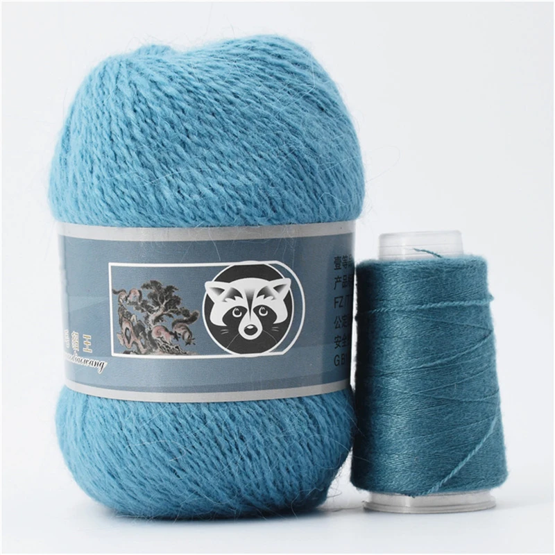 Fur Mink Yarn for Knitting 2-Ply Worsted Fluffy Yarn for Crocheting Needlework 1 Skein 340 M 50+20g