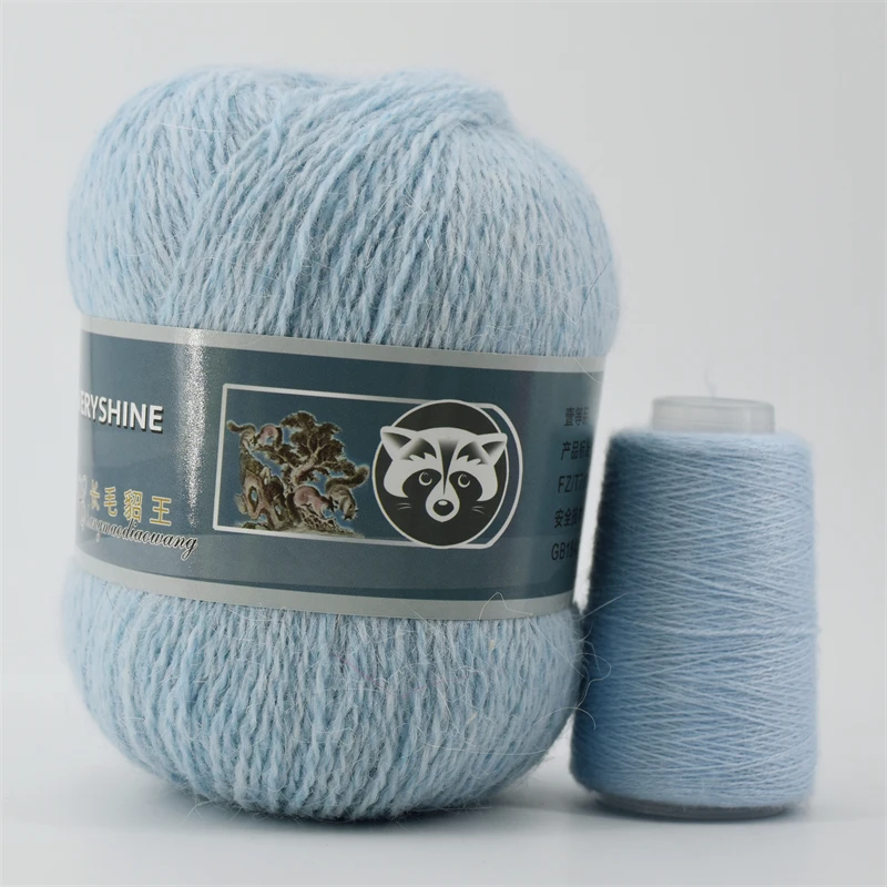Fur Mink Yarn for Knitting 2-Ply Worsted Fluffy Yarn for Crocheting Needlework 1 Skein 340 M 50+20g