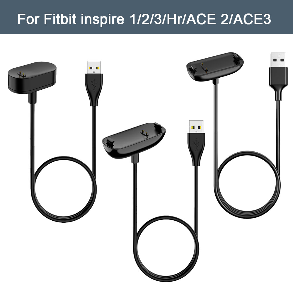 100cm USB Charger For Fitbit Inspire/Inspire 2/Inspire 3 Charging Cable Cord Clip Dock For Fitbit Inspire HR/ACE 2/ACE 3 Charger