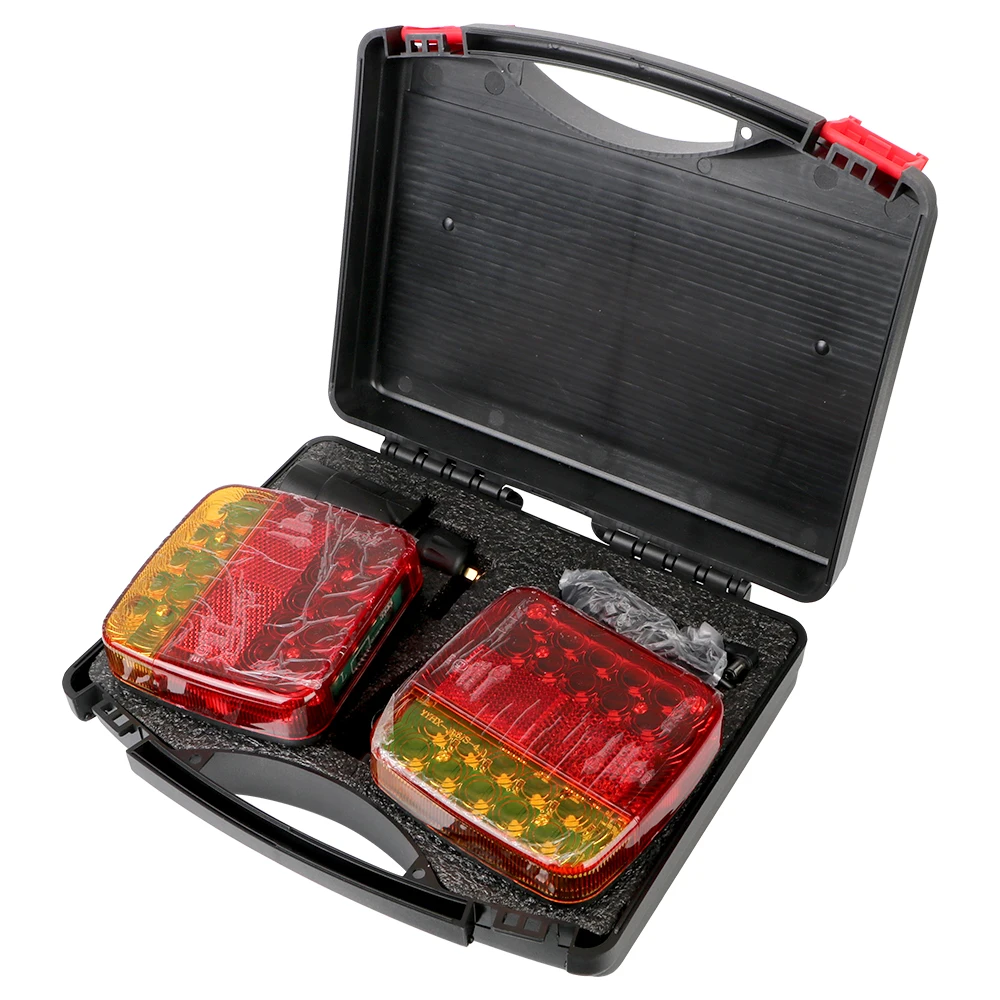 Rechargeable Wireless Reflective Lens Truck Taillights Brake Lights LED Trailer Rear Tail Turn Signal Lamp Caravan Camper Lorry