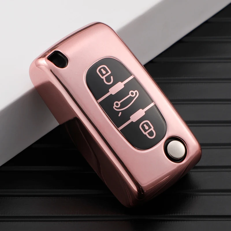 For Peugeot 107 207 307 308 407 607 206 4007 3008 5008 For Citroen C2 C3 C4 C5 C6 C8 2/3 Buttons TPU Car Remote Key Case Cover
