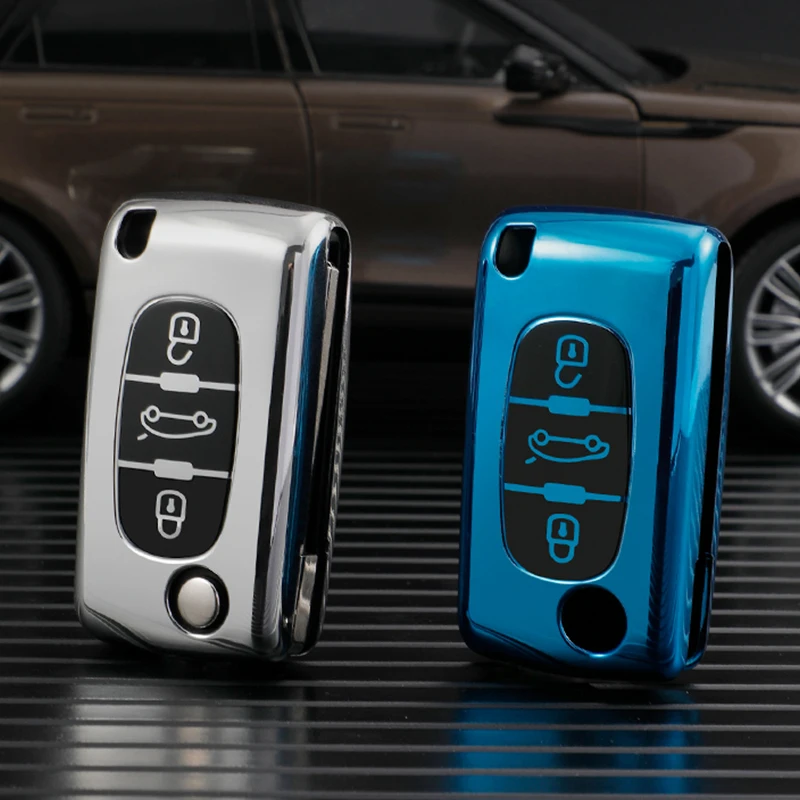 For Peugeot 107 207 307 308 407 607 206 4007 3008 5008 For Citroen C2 C3 C4 C5 C6 C8 2/3 Buttons TPU Car Remote Key Case Cover