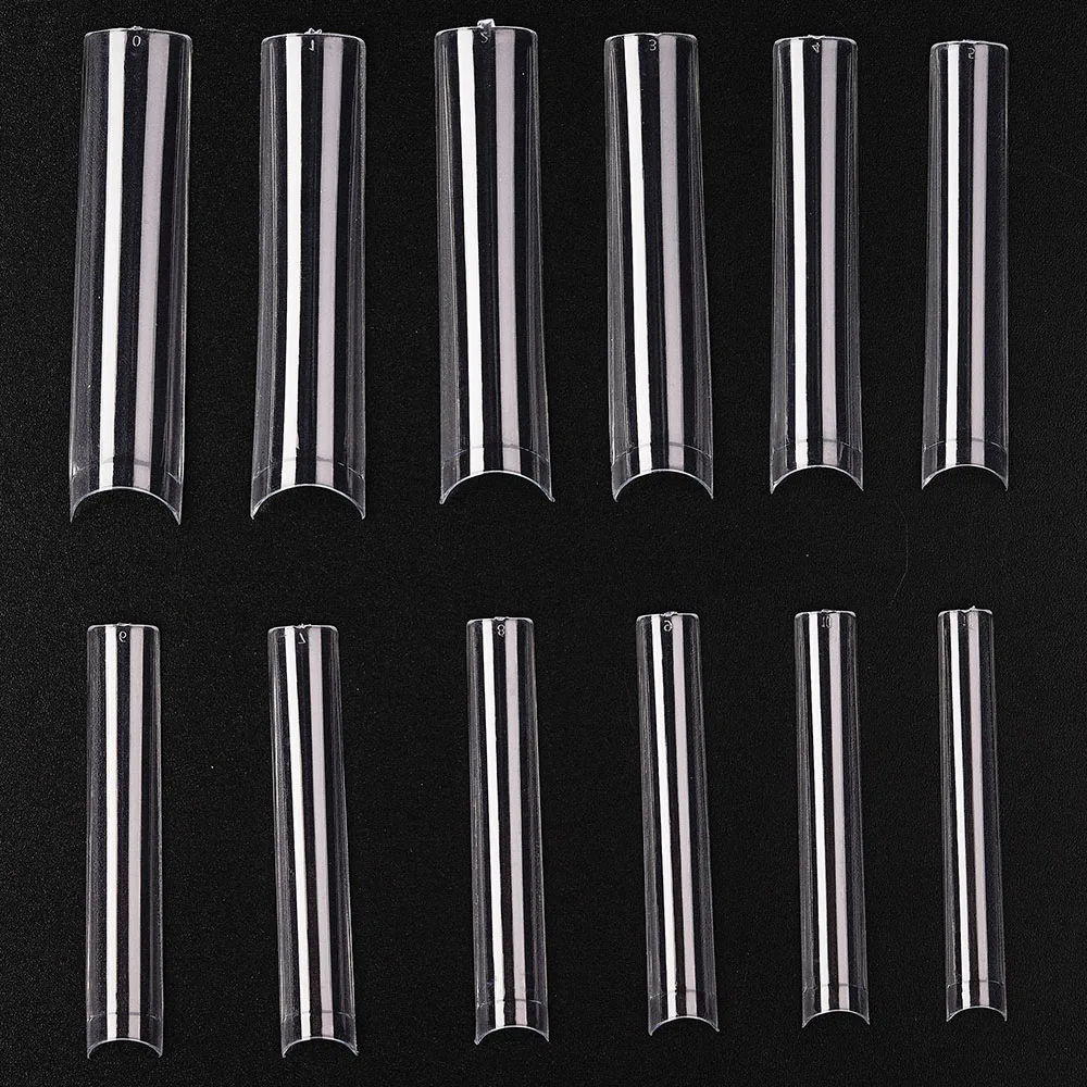 3XL Long Coffin/Square Acrylic False Nail Tip Half Cover C Curved Straight Nail Tips Manicure Nail Art Decoration ToolFake Nails