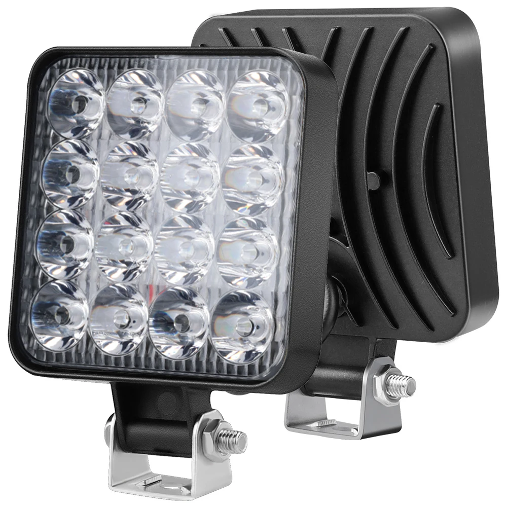 48W 16 Led 12V 24V LED Light Bar Work Light For Car Tractor Boat Truck 4X4 4WD SUV ATV Off Road Car SUV ATV Barra LED Headlights
