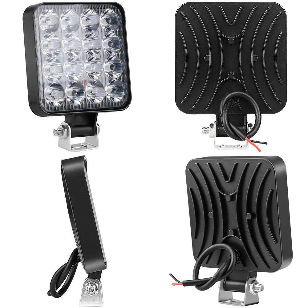 48W 16 Led 12V 24V LED Light Bar Work Light For Car Tractor Boat Truck 4X4 4WD SUV ATV Off Road Car SUV ATV Barra LED Headlights