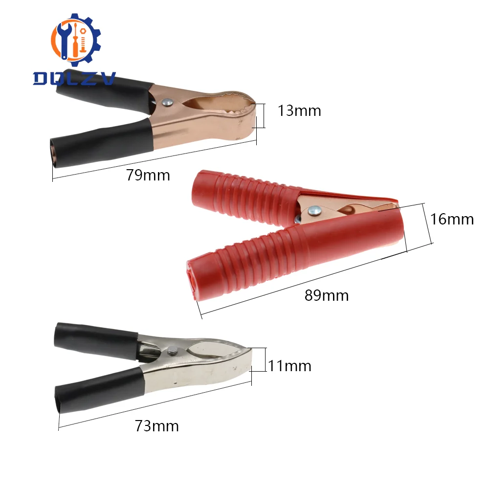 2PCS 30A 50A 100A Red+Black Crocodile Car Caravan Van Battery Test Lead Clips Best Promotion Alligator Clips Connector Plug