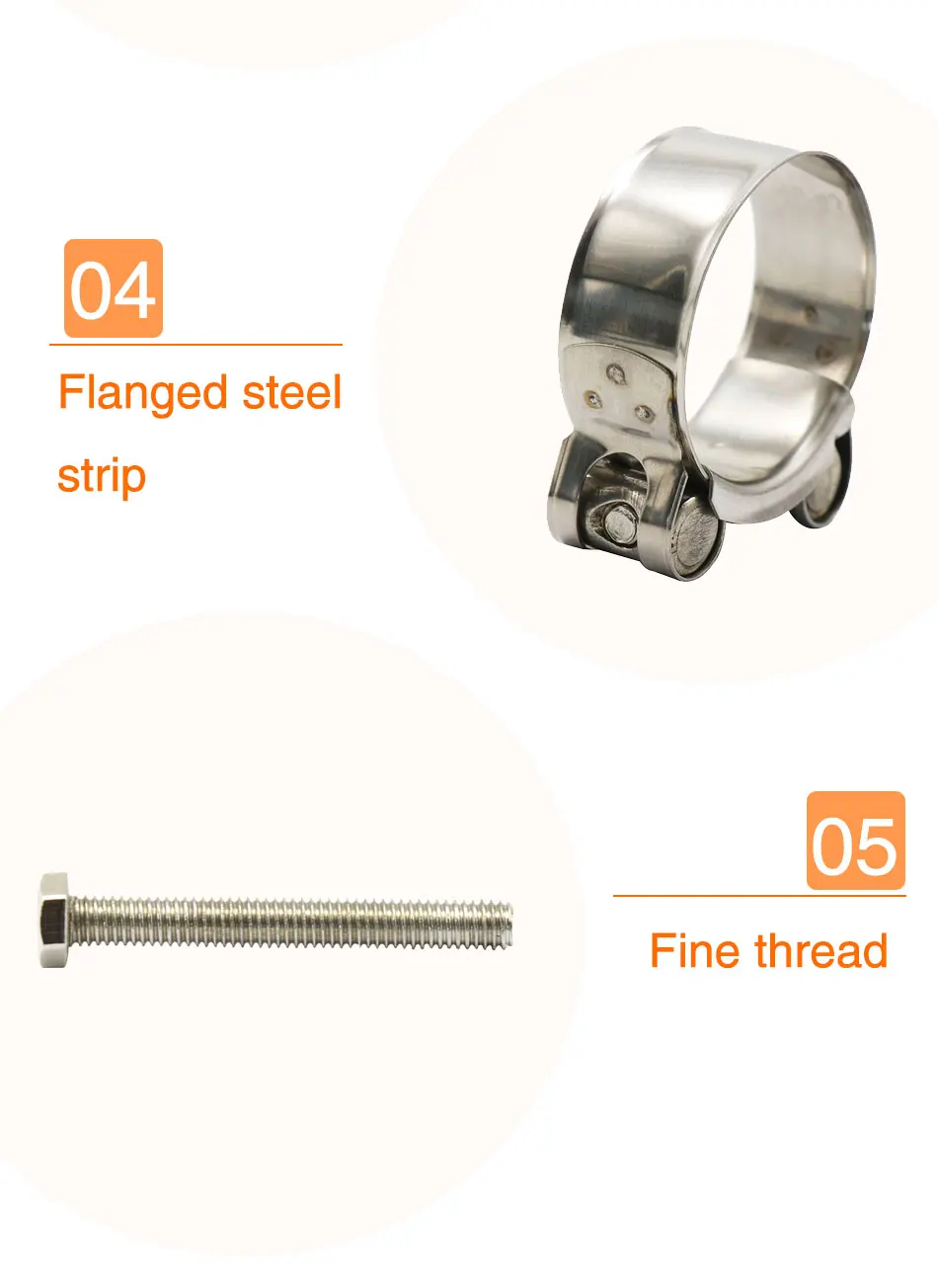 ZSDTRP 28 35 39 43 47 51 55 59 63mm Motorcycle Stainless Steel For Band Exhaust Clamp Kit Fit Motorcycle Muffler Silencer