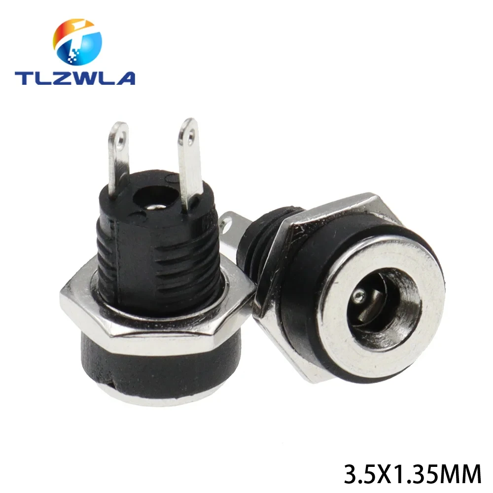 10PCS DC-022B 3A 12v for DC Power Supply Jack Socket Female Panel Mount Connector 5.5 mm x 2.1mm 5.5 mm x 2.5mm DC022B Connector