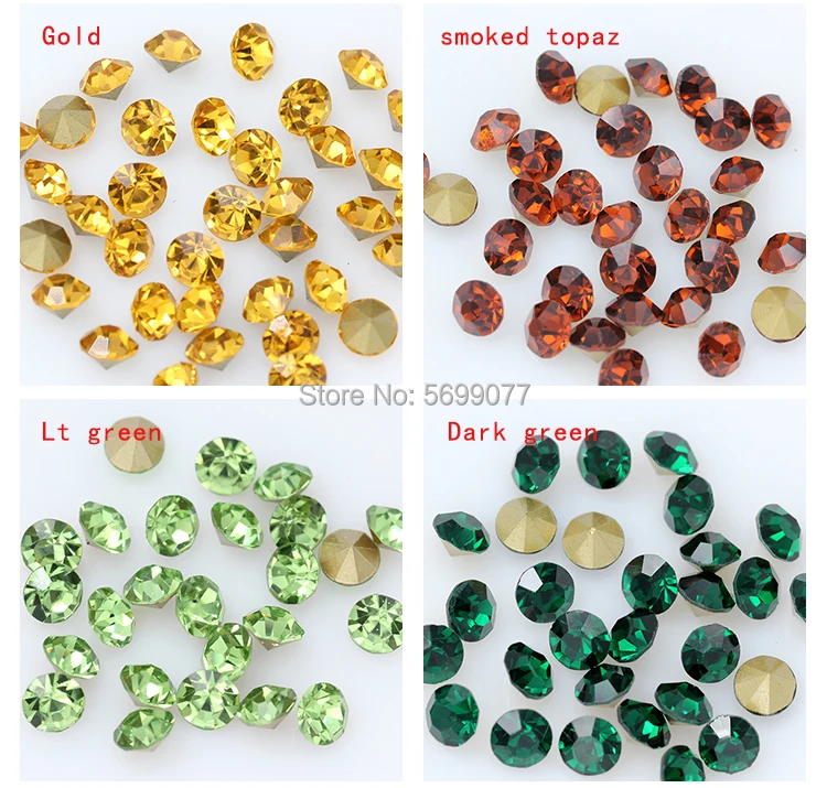1440P SS2/3/4/5/6/8 Round Facet Cone Cz Crystal 36Color Pointed Back Diamond For 3D Nail Arts Wedding Dress Repair Jewelry Beads