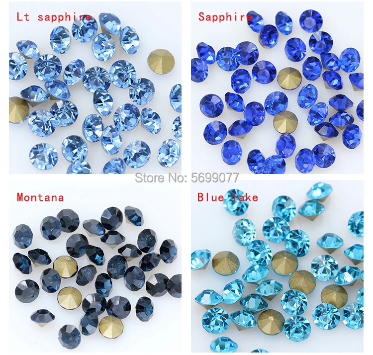 1440P SS2/3/4/5/6/8 Round Facet Cone Cz Crystal 36Color Pointed Back Diamond For 3D Nail Arts Wedding Dress Repair Jewelry Beads