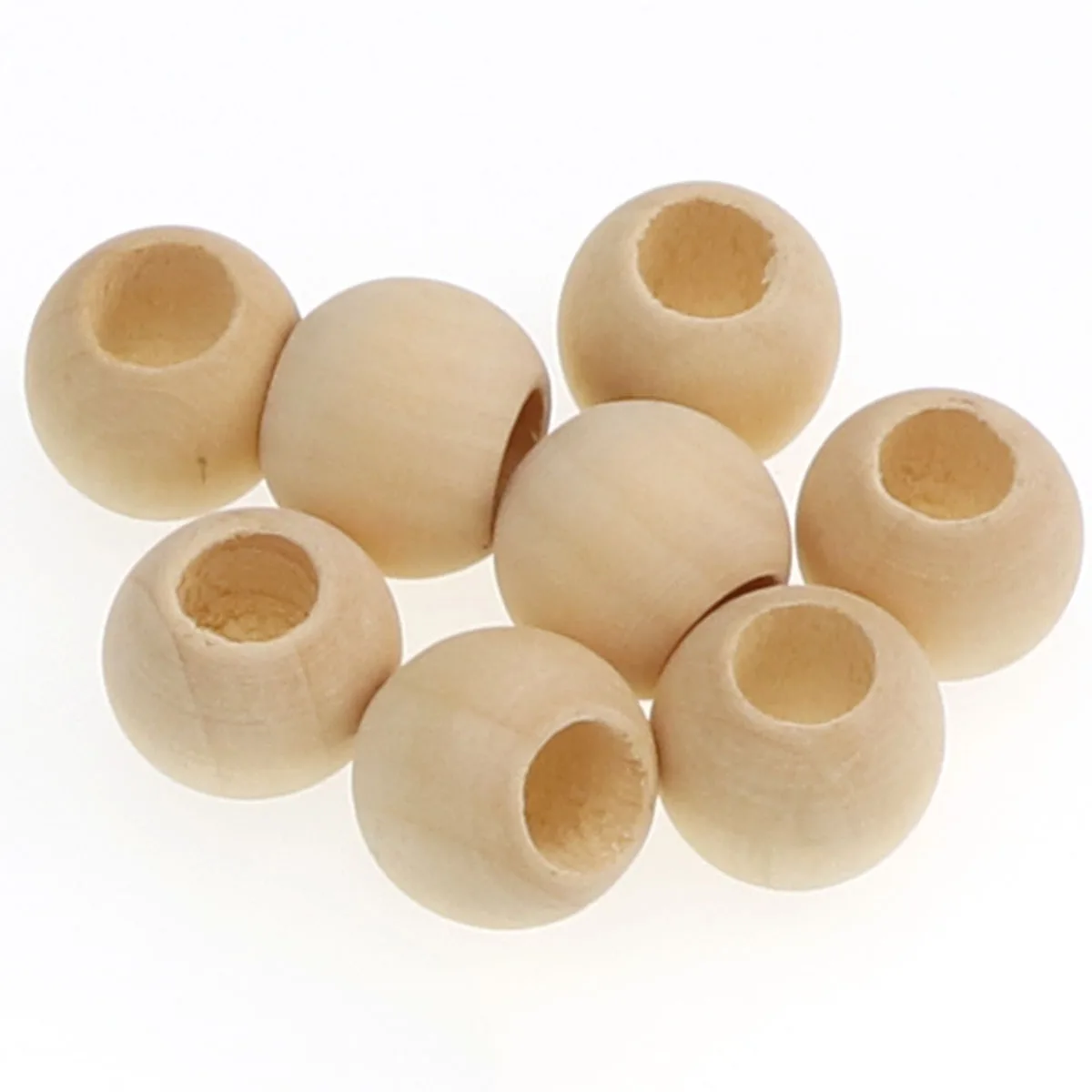 30-500PCS  5-20mm DIY Natural Ball Round Spacer Wooden Beads Lead-Free Wooden Balls Loose Ball Beads Big Hole Supply