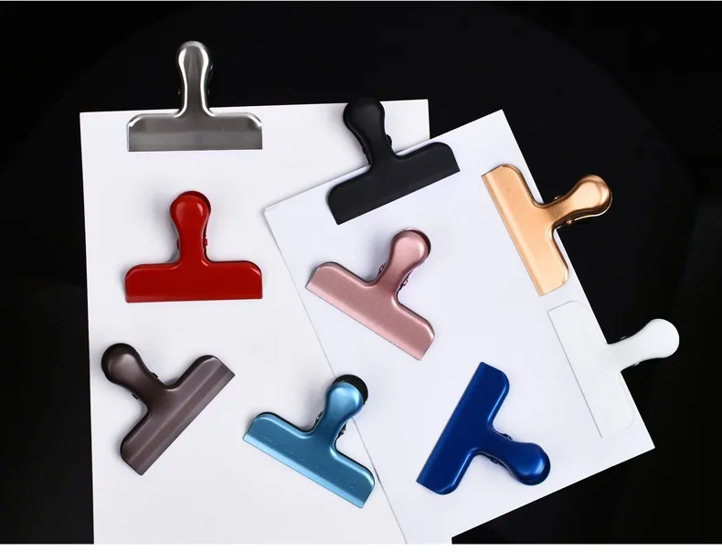 Fromthenon Vintage Binder Clip Metal Planner Clips Pink Red Gold Color Clamp Office Decorative Supplies School Stationery