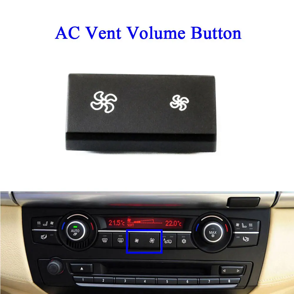 For BMW X5 X6 E70 E71 E72 Dashboard Fan Volume Radar Button AC Vent Grille Rear Trunk Switch Start Stop Key Cover Replacement