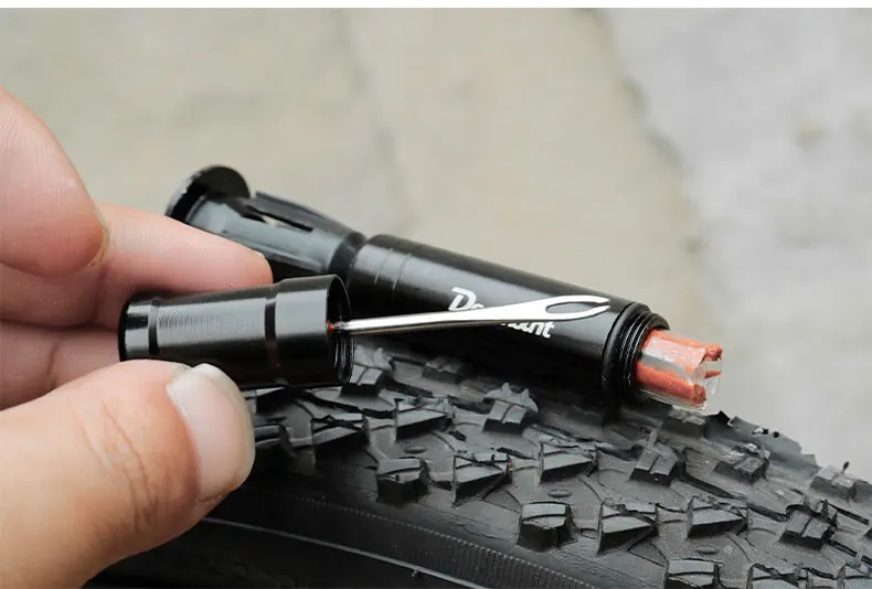 Deemount Original Bicycle Tubeless Tire Repair Tool Tyre Drill Puncture for Urgent Glue Free Repair Optional Rubber Stripe