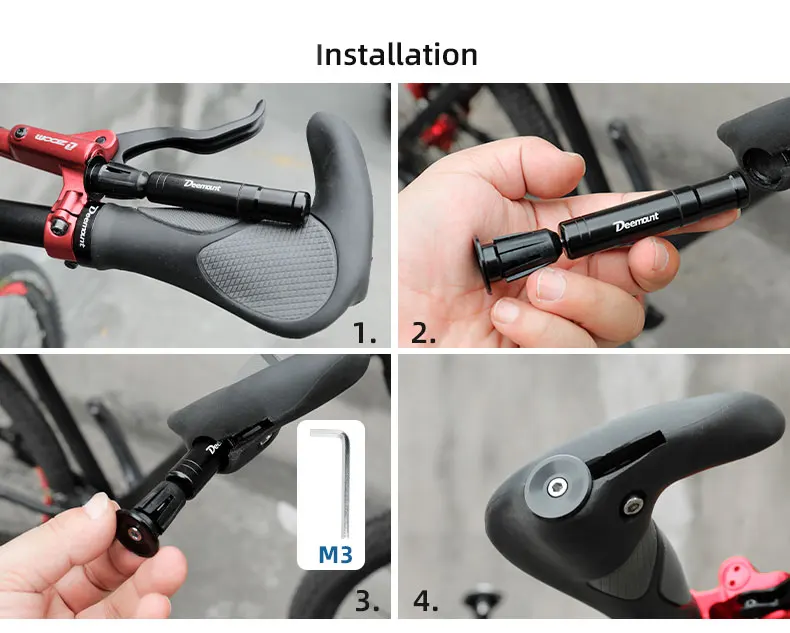 Deemount Original Bicycle Tubeless Tire Repair Tool Tyre Drill Puncture for Urgent Glue Free Repair Optional Rubber Stripe
