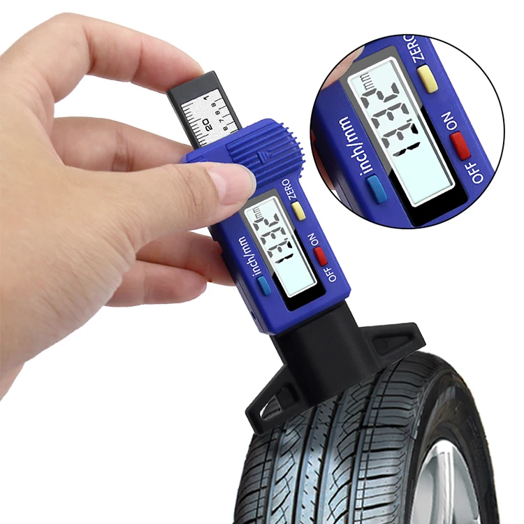 Digital Car Tyre Tire Tread Depth Gauge Meter Measurer Tool Caliper Thickness Gauges Tread Brake Pad Shoe Tire Monitoring System