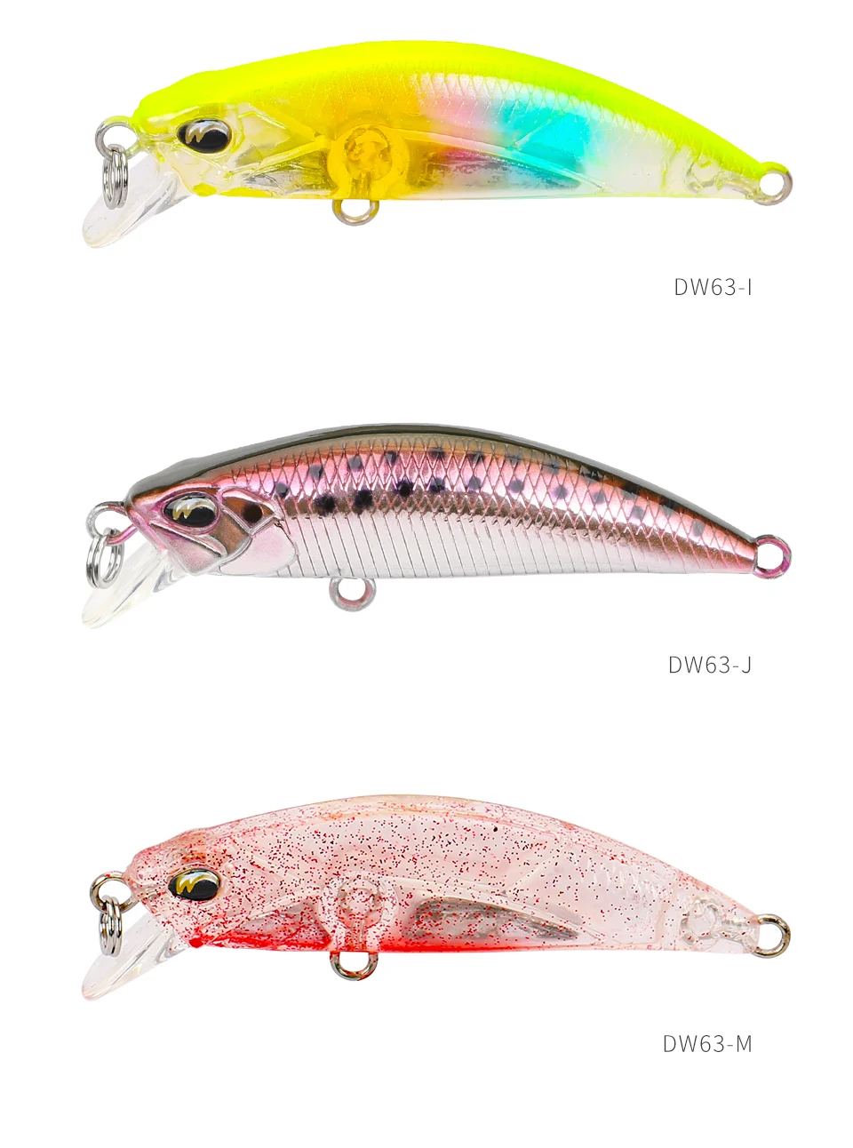 TSURINOYA Sinking Minnow Mini Hard Lure DW63 50S 50mm 5g Artificial Fishing Lure Wobblers Crankbait Trout Bait
