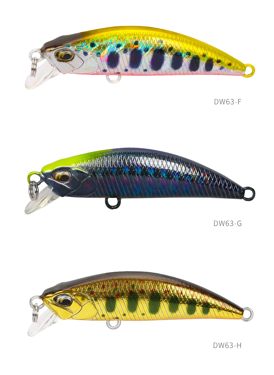TSURINOYA Sinking Minnow Mini Hard Lure DW63 50S 50mm 5g Artificial Fishing Lure Wobblers Crankbait Trout Bait