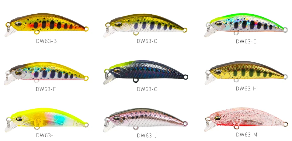 TSURINOYA Sinking Minnow Mini Hard Lure DW63 50S 50mm 5g Artificial Fishing Lure Wobblers Crankbait Trout Bait