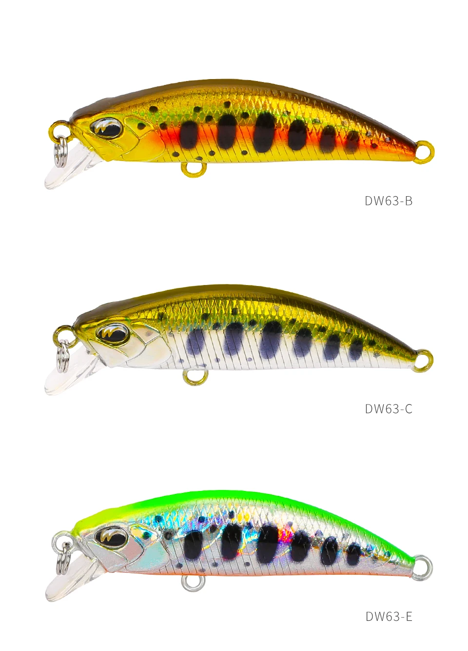 TSURINOYA Sinking Minnow Mini Hard Lure DW63 50S 50mm 5g Artificial Fishing Lure Wobblers Crankbait Trout Bait