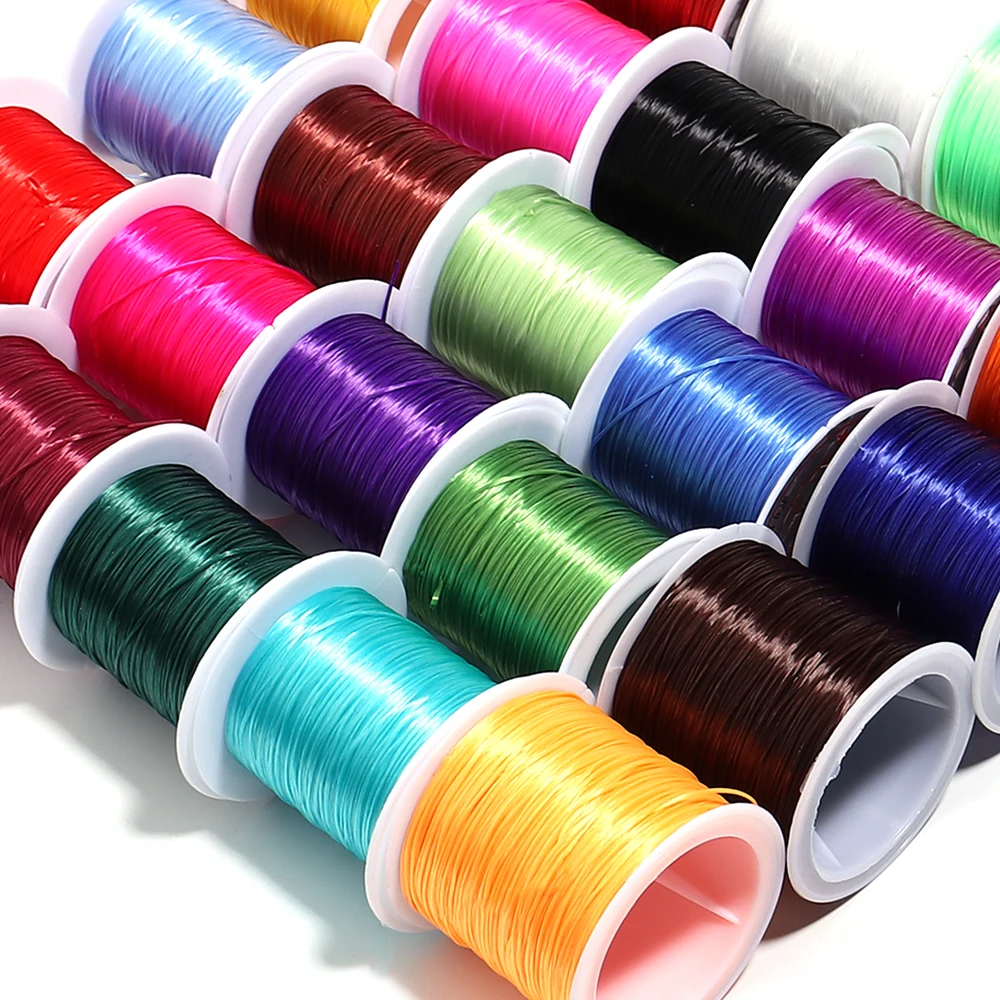 10-40M/Roll Strong Elastic Crystal Beading Cord 1mm for Bracelets Stretch Thread String Necklace DIY Jewelry Making Cords Line