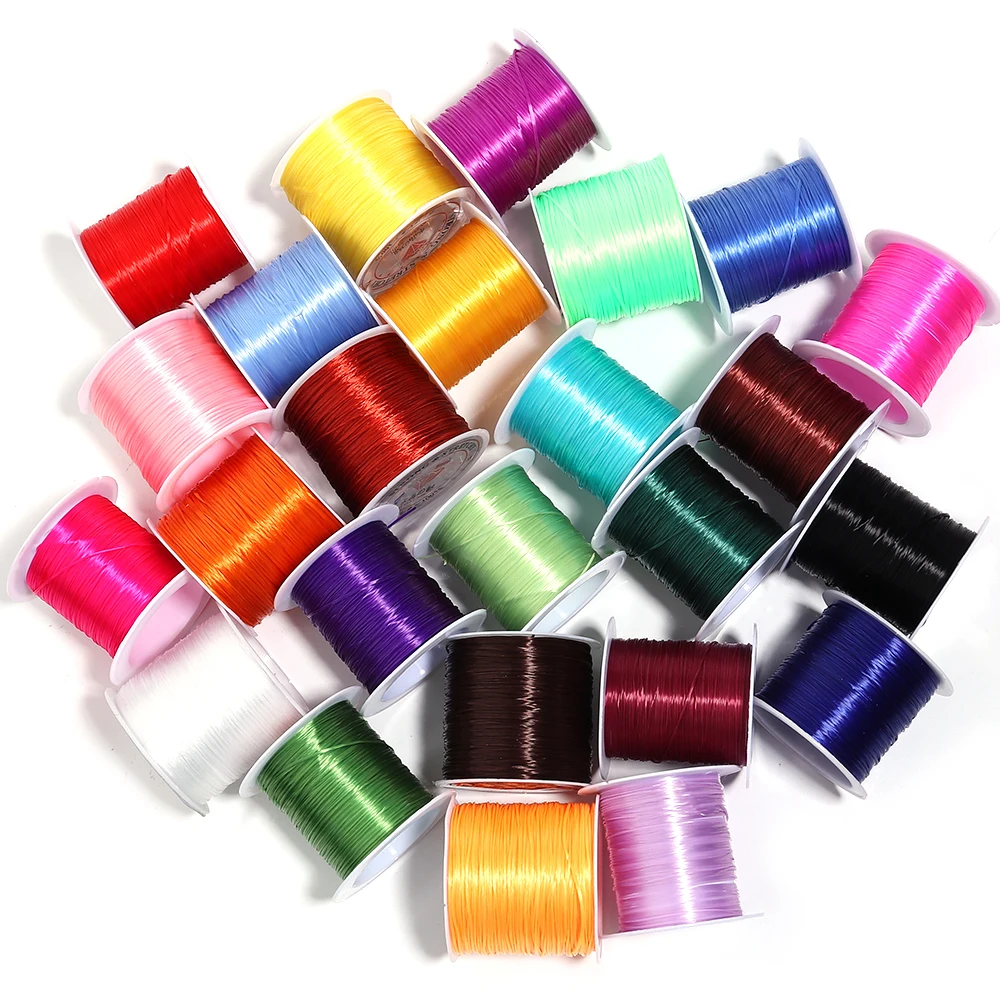10-40M/Roll Strong Elastic Crystal Beading Cord 1mm for Bracelets Stretch Thread String Necklace DIY Jewelry Making Cords Line