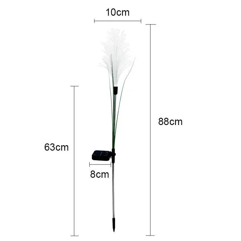 LED Solar Garden Reed Lamp Outdoor Waterproof Lawn Light Yard Christmas Decoration Path Lighting Decor Solar Power Light